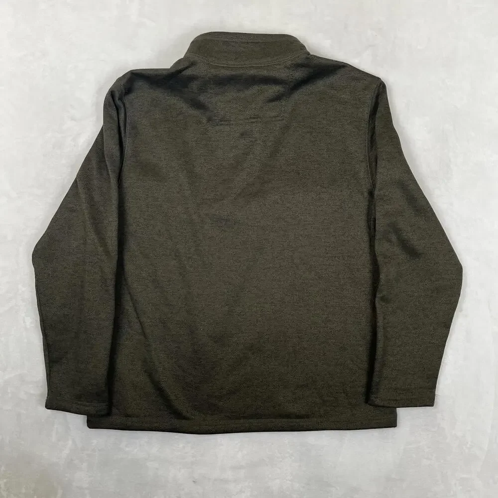 G.H. Bass & Co Sweater Mens XL Green 1/4 Zip Mock Neck Fleece Lined Pullover